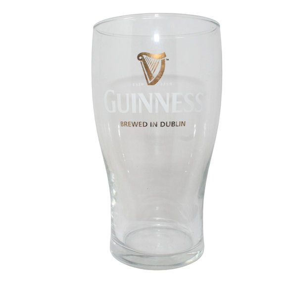 Guinness Draught Draft Beer Clear Glass One Pint Collectible Harp Logo Barware - Picture 2 of 2
